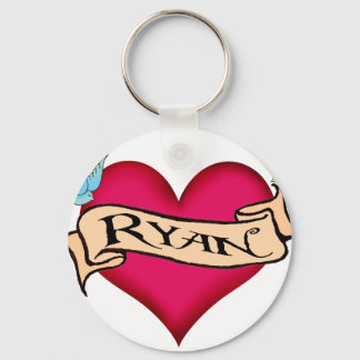 Ryan - Custom Heart Tattoo T - Shirt & Geschenke Schlüsselanhänger