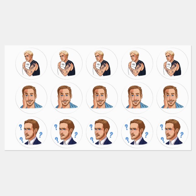 Ryan Gosling Etiketten (Blatt)