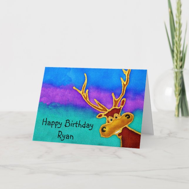 Ryan, Happy Birthday alberne Jungfrau-Karte Karte (Vorderseite)