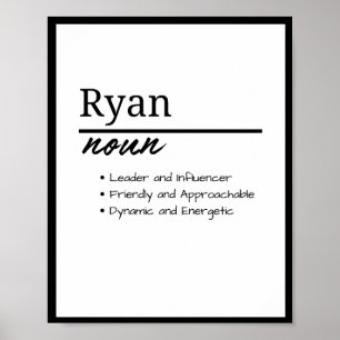 Ryan, Jungen Personalisierter Name Definition Poster