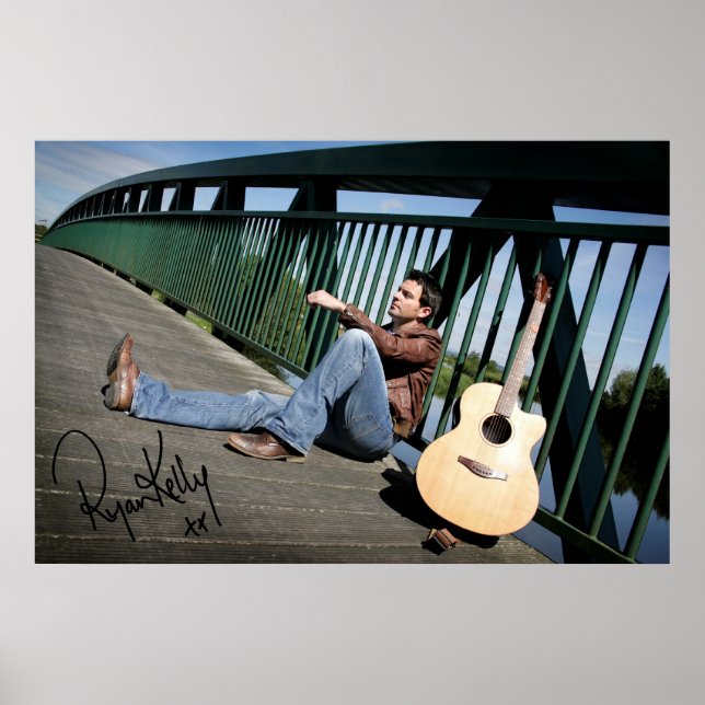 Ryan Kelly Music - Poster - Gitarre gezeichnet (Vorne)