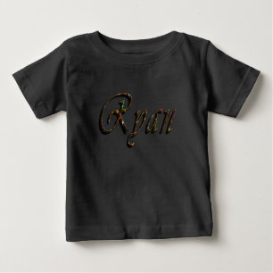 Ryan, Name, Logo, der schwarze T - Shirt des Babys