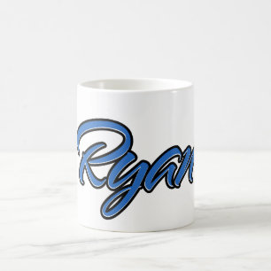 Ryan Prénom Blue Tasse Café