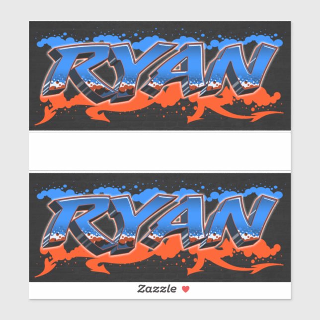 Ryan Vorname Name Graffiti Aufkleber Sticker (Blatt)