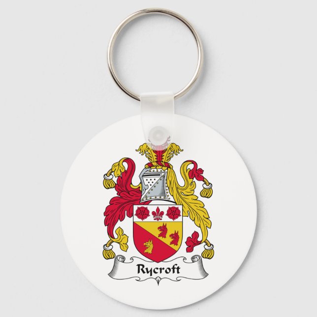 Rycroft Familienwappen Schlüsselanhänger (Vorderseite)