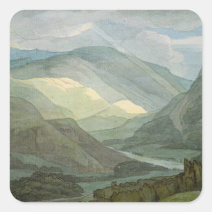 Rydal Wasser, 1786 (w/c) Quadratischer Aufkleber