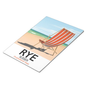 Rye Beach Sussex "ist schneller per Zug Notizblock