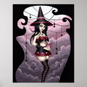 Ryla - affiche d'art de sorcière de Saint-Valentin