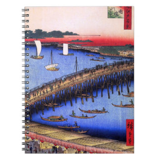 Ryōgoku Brücke und der große Riverbank (両国橋大川ばた) Notizblock