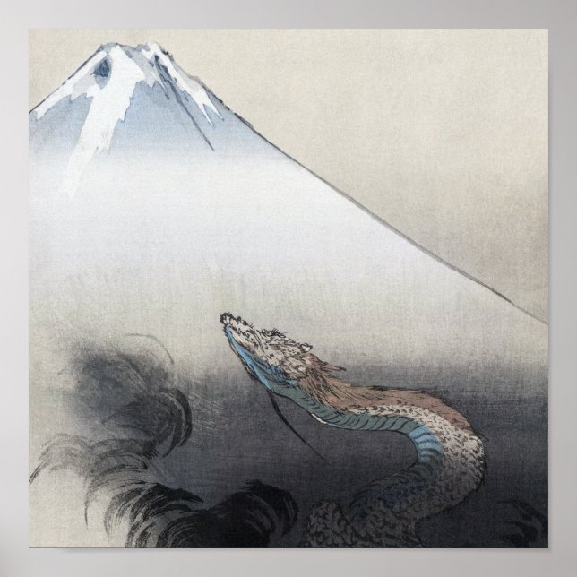Ryu Shoten Mt. Fuji & Dragon von Ogata Gekko Poster (Vorne)