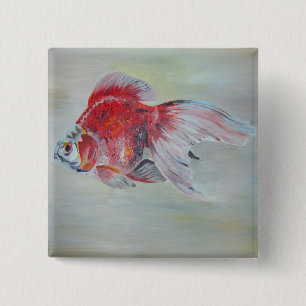Ryukin Goldfish Acrylmalerei Button