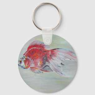 Ryukin Goldfish Acrylmalerei Schlüsselanhänger