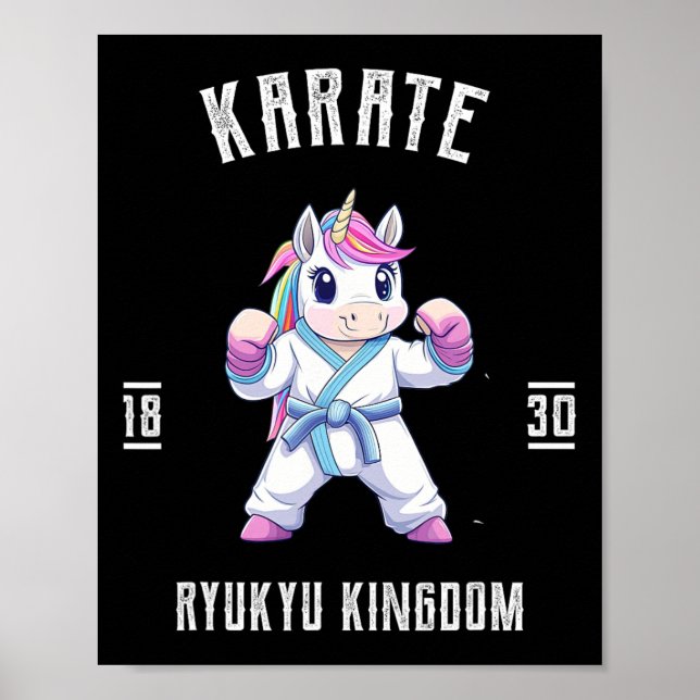 Ryukyu Karate Unicorn - Karateka Japan Poster (Vorne)