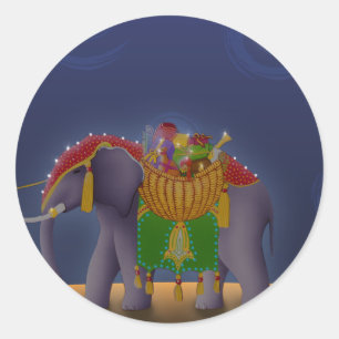 S001 Elephant-Aufkleber Runder Aufkleber