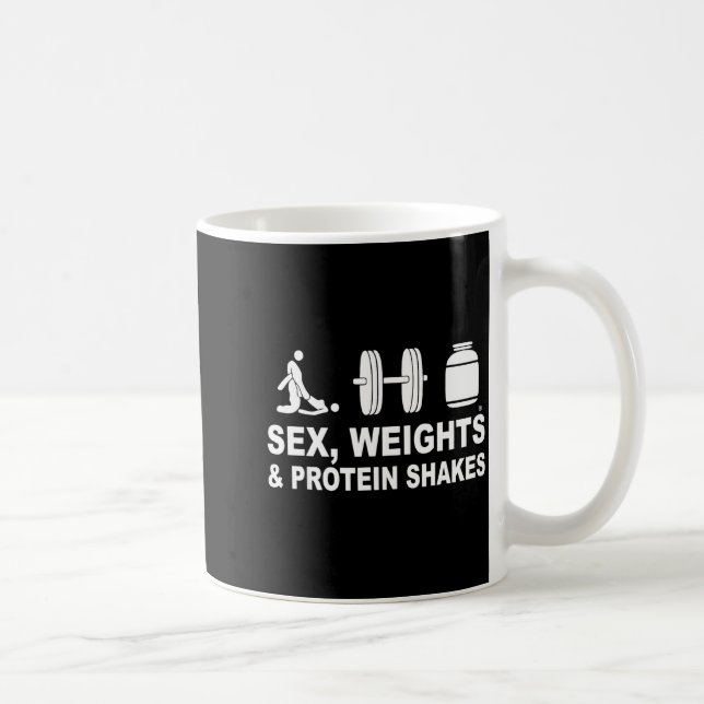 S3x Weights And Protein Shakes Funny Saying Quote  Kaffeetasse (Rechts)