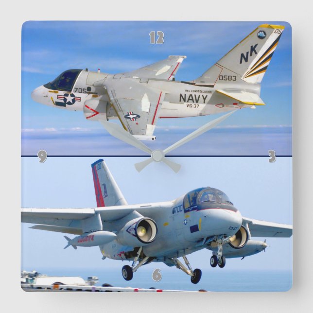 S-3-VIKING QUADRATISCHE WANDUHR (Vorderseite)