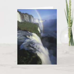 S.A., Brasilien, Iguassu Falls mit Regenbogen Karte