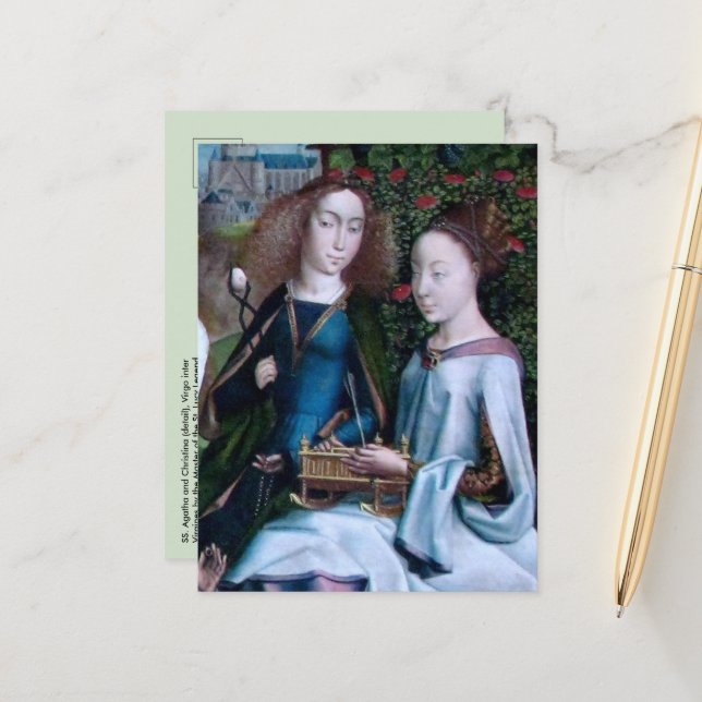 S. Agatha und Christina (Detail; M 070) Postkarte (Vorderseite/Rückseite Beispiel)