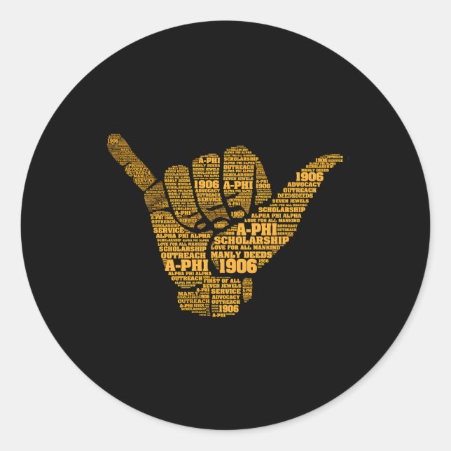 S Alpha African Fraternity Hand Sign Words 1906 Runder Aufkleber (Vorderseite)
