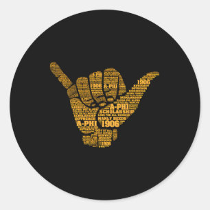 S Alpha African Fraternity Hand Sign Words 1906 Runder Aufkleber