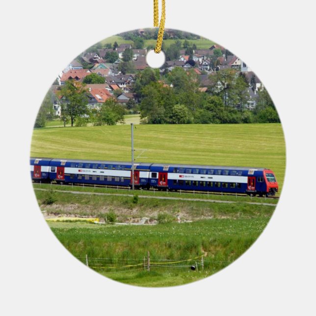 S-Bahn-7z5 Zug im Land in Europa Ornament (Vorne)