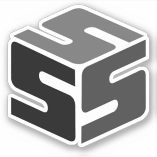 S-Cubed Black-Logo-Aufkleber (3" x 3") Aufkleber