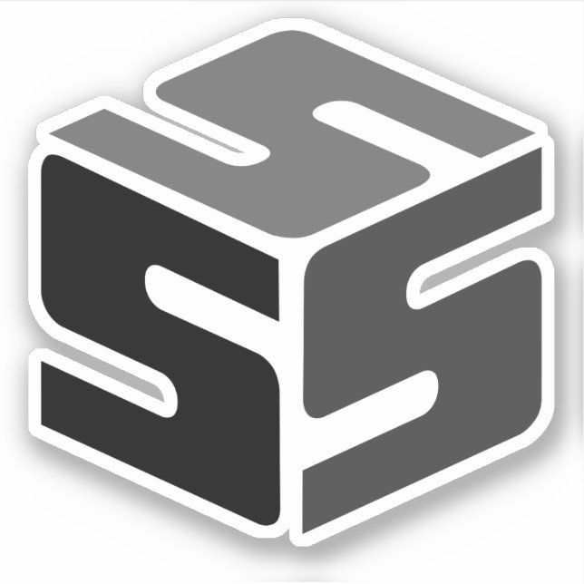S-Cubed Black-Logo-Aufkleber (3" x 3") Aufkleber (Vorderseite)
