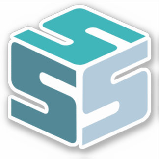 S-Cubed Blue-Logo-Aufkleber (3" x 3") Aufkleber