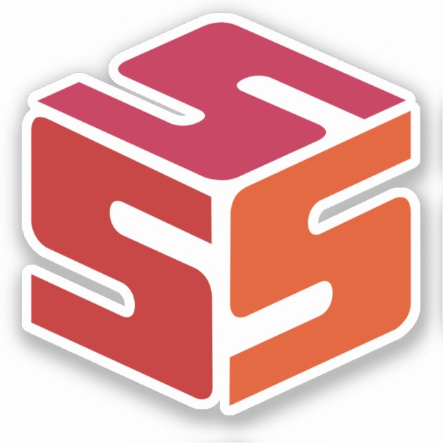 S-Cubed Rote Logo-Aufkleber (3" x 3") Aufkleber (Vorderseite)