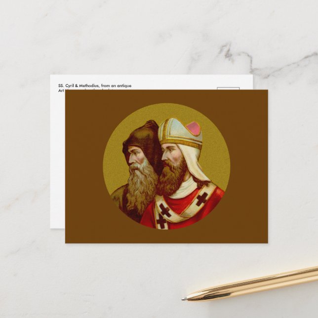 S. Cyril & Methodius (M 001) Horizontale Postkarte (Vorderseite/Rückseite Beispiel)