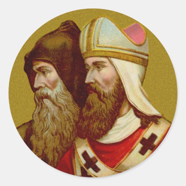 S. Cyril & Methodius (M 001) Runder Aufkleber (Vorderseite)