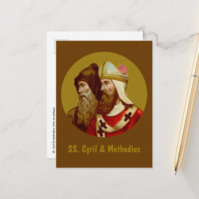 S. Cyril & Methodius (M 001) Vertikale Postkarte (Vorderseite/Rückseite Beispiel)