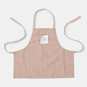 S Dust Peach Strip Terracotta Butterfly Monogramm Schürze