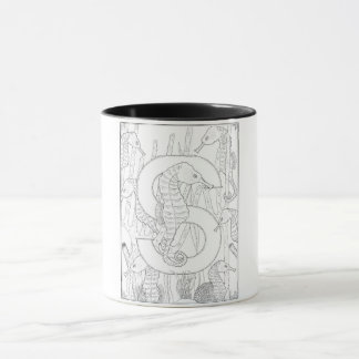 S est pour Seahorse Monogram Mug