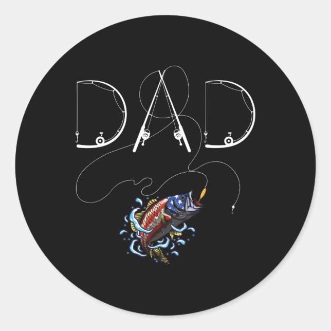 S Fisher Vater Fishing Fish Daddy Fathe Runder Aufkleber (Vorderseite)