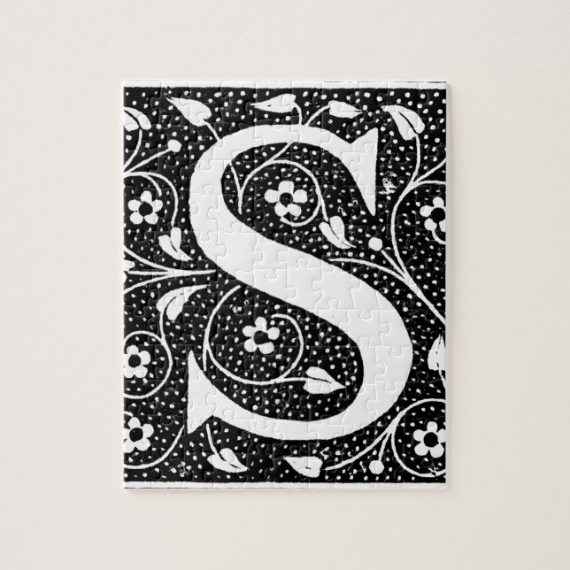 S Initial Vintag blumenreich (Vertikal)