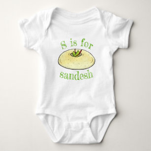 S IS FOR Sandesh Bengalisch Indian Sweet Mithai Baby Strampler