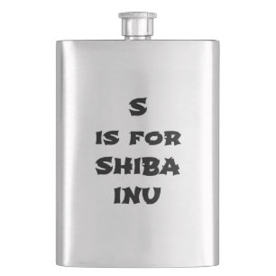 s is for shiba inu flachmann