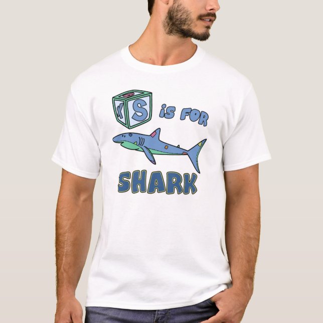 S ist für Haifisch-Kleinkind-T - Shirt (weiße (Vorderseite)
