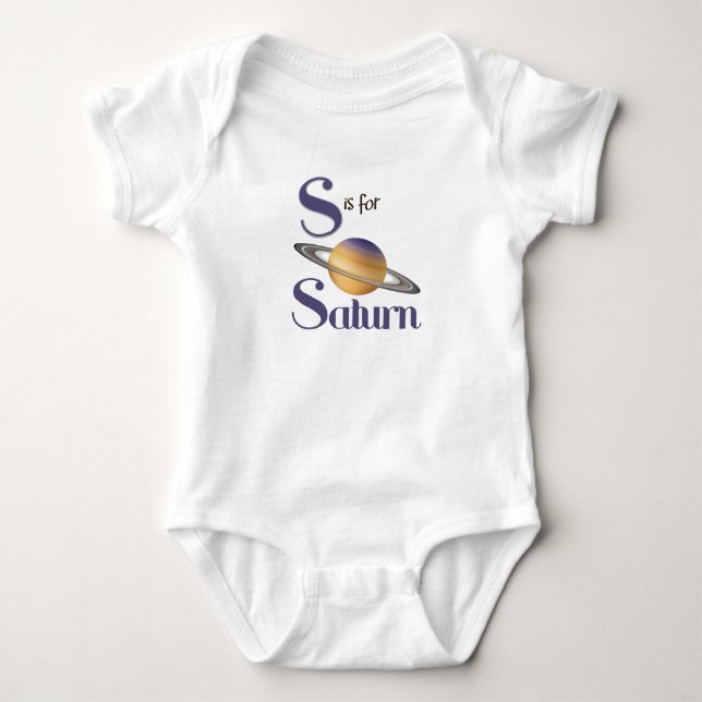 S ist für niedlichen Planeten Saturns u. Baby Strampler (Vorderseite)