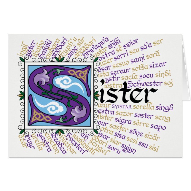 S ist für Sister Card (Vorderseite (Horizontal))