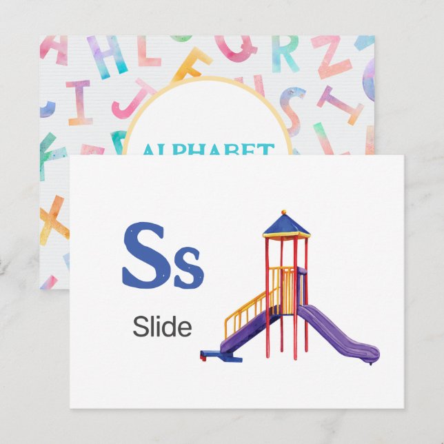S ist für Slide - Alphabet Flash Card Postkarte (Vorne/Hinten)