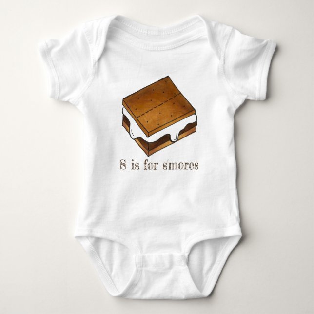 S ist für S'mores Campfire Smores Letter S Alphabe Baby Strampler (Vorderseite)