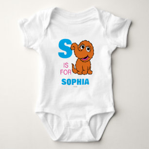 S ist für Snuffleupagus   Name hinzufügen Baby Strampler