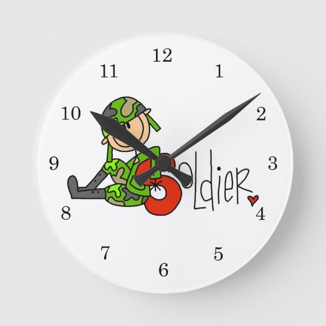 S ist für Soldier Runde Wanduhr (Vorderseite)