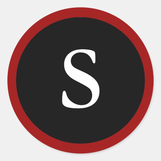 S : LETTRE S INITIALE Sticker rouge, blanc et noir (Devant)