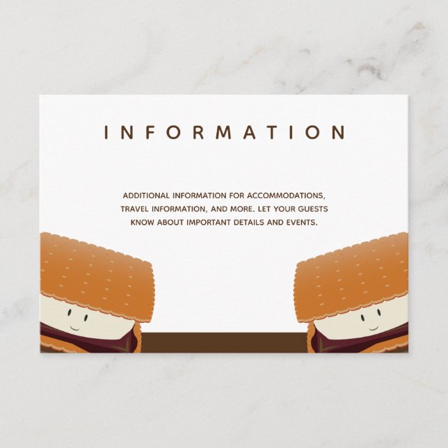 S mehr Illustration Wedding White Brown Info Begleitkarte (Vorderseite)