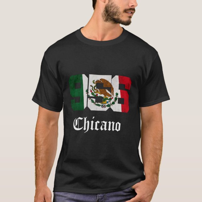 S Mexican Flag Chicano Texas 956 Area Code T-Shirt (Vorderseite)