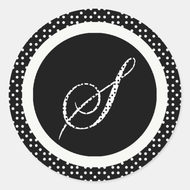 S Monogram Letter Umschlag Aufkleber (Vorderseite)