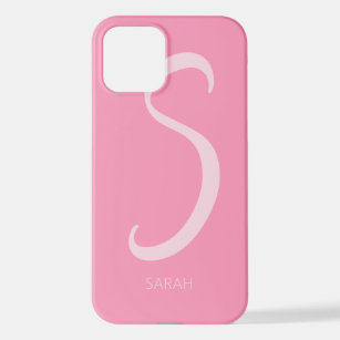 S Monogram Personalisiert Pink iPhone Case iPhone 12 Hülle
